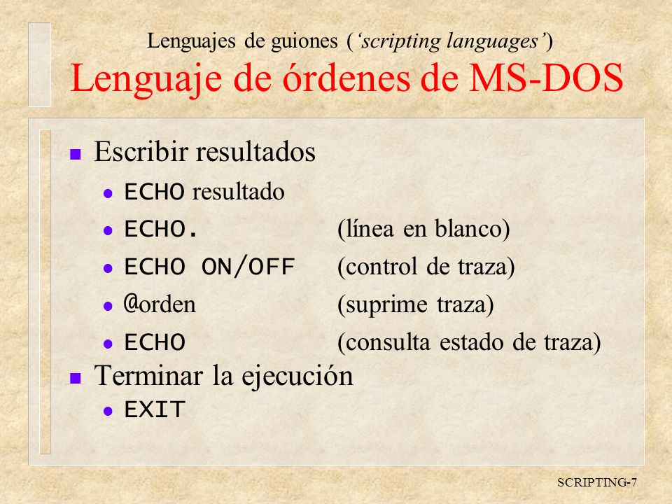 Lenguaje de órdenes de MS-DOS