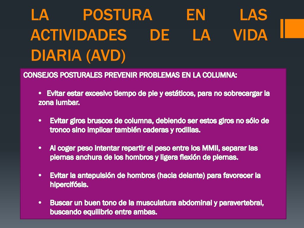 LA POSTURA EN LAS ACTIVIDADES DE LA VIDA DIARIA (AVD)