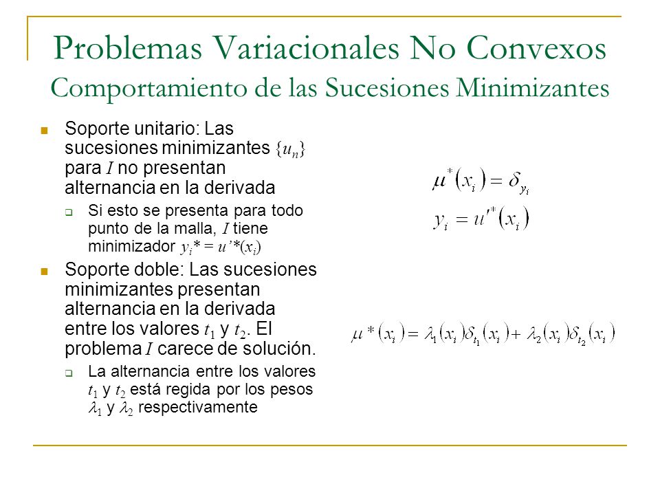 Problemas Variacionales No Convexos Comportamiento de las Sucesiones Minimizantes