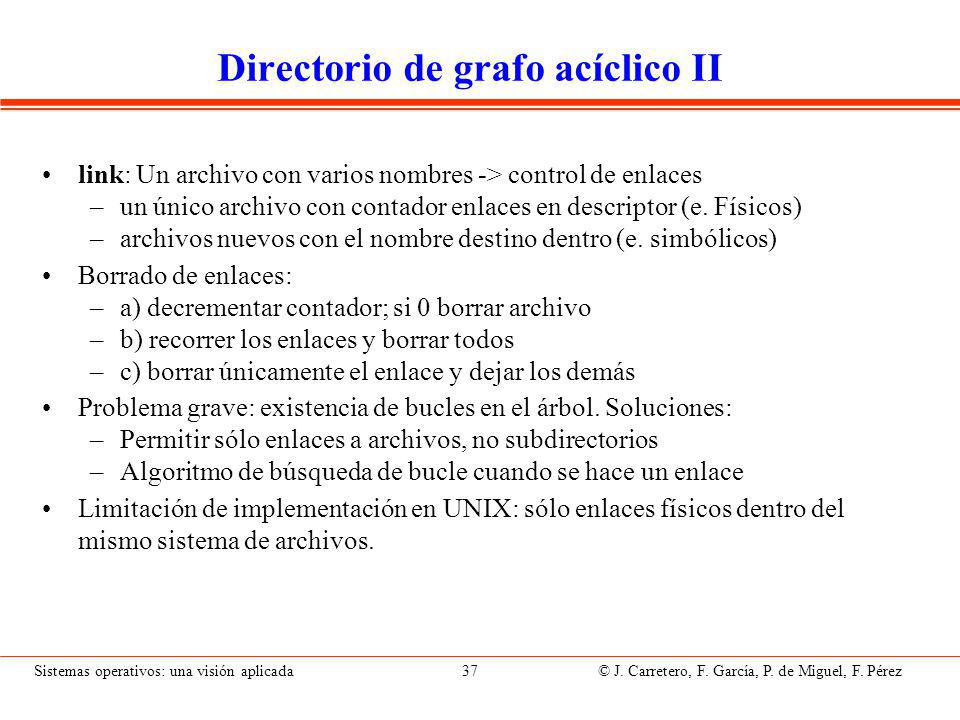 Nombres jerárquicos Nombre absoluto: especificación del nombre respecto a la raíz (/ en LINUX, \ en Windows).