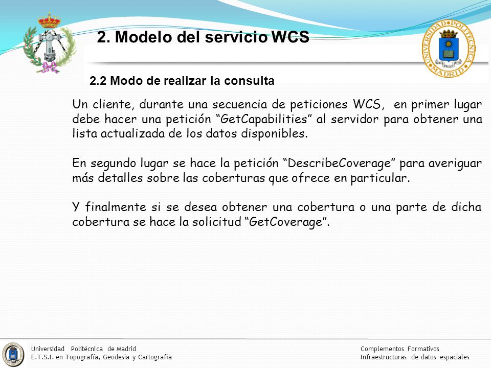 2. Modelo del servicio WCS
