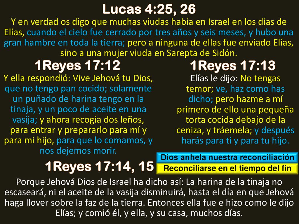 Dios anhela nuestra reconciliación Reconciliarse en el tiempo del fin