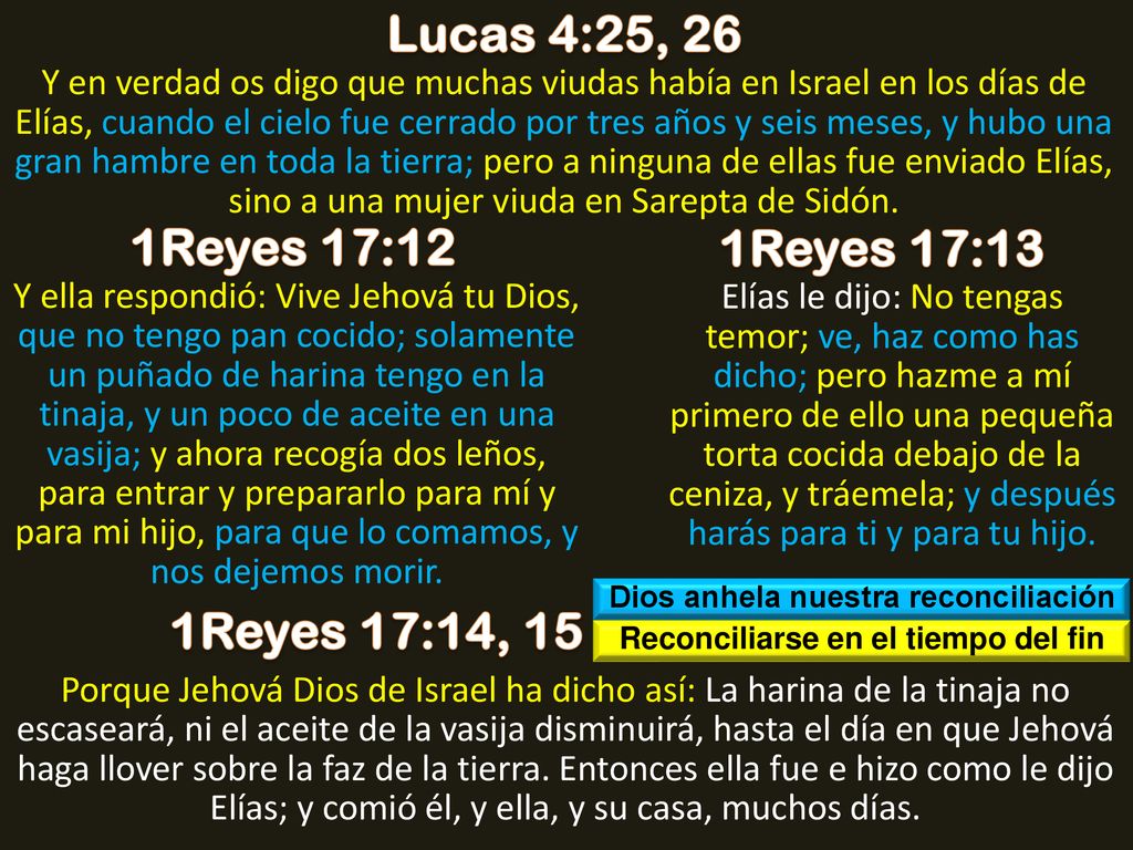 Dios anhela nuestra reconciliación Reconciliarse en el tiempo del fin