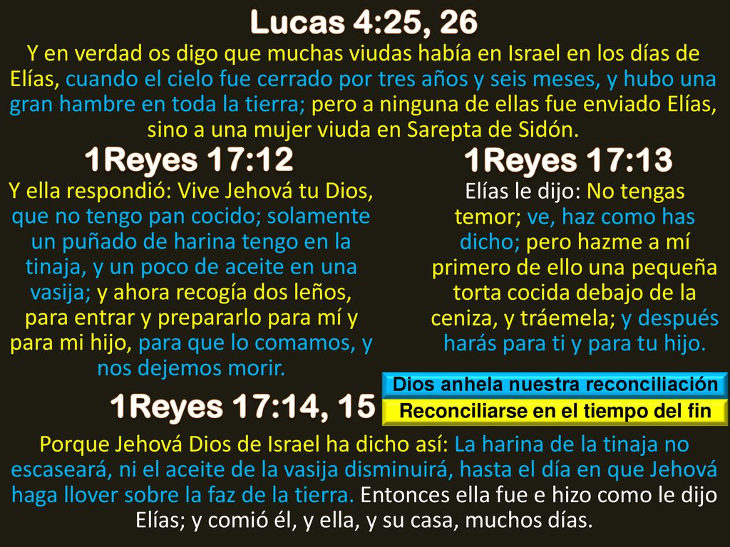 Dios anhela nuestra reconciliación Reconciliarse en el tiempo del fin
