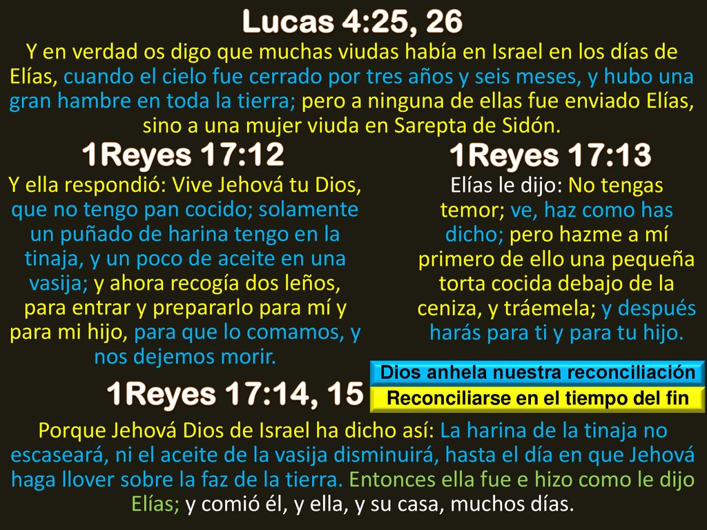 Dios anhela nuestra reconciliación Reconciliarse en el tiempo del fin