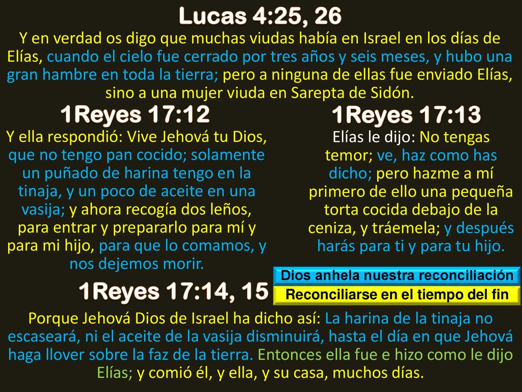 Dios anhela nuestra reconciliación Reconciliarse en el tiempo del fin