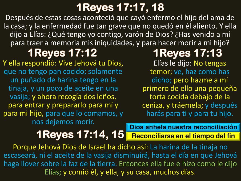 Dios anhela nuestra reconciliación Reconciliarse en el tiempo del fin