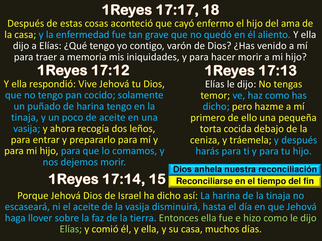 Dios anhela nuestra reconciliación Reconciliarse en el tiempo del fin