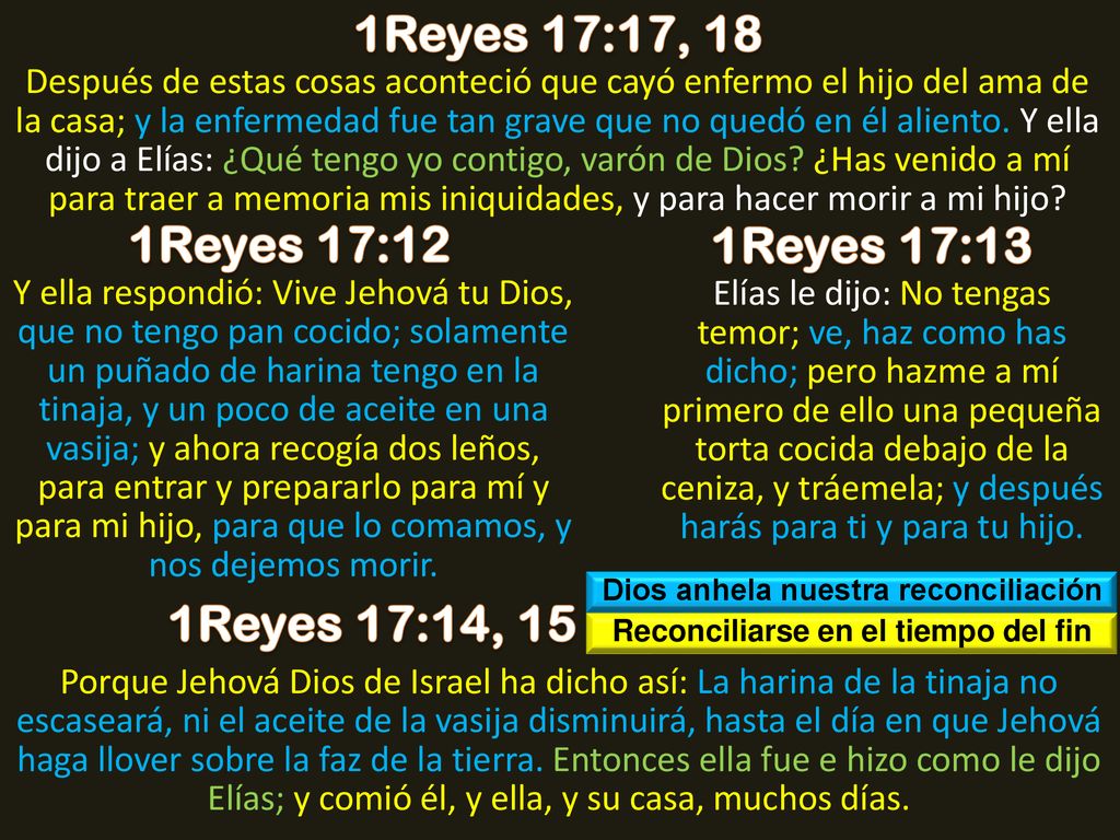 Dios anhela nuestra reconciliación Reconciliarse en el tiempo del fin