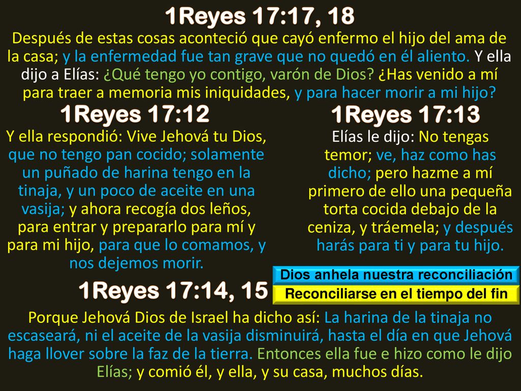 Dios anhela nuestra reconciliación Reconciliarse en el tiempo del fin