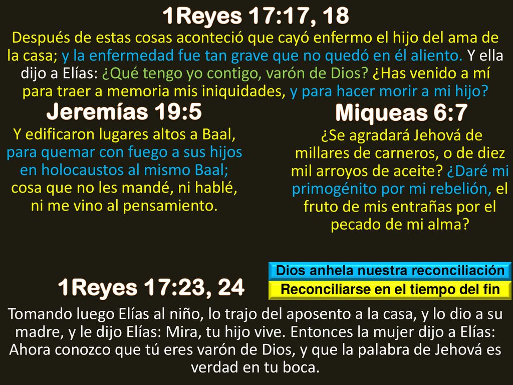 Dios anhela nuestra reconciliación Reconciliarse en el tiempo del fin