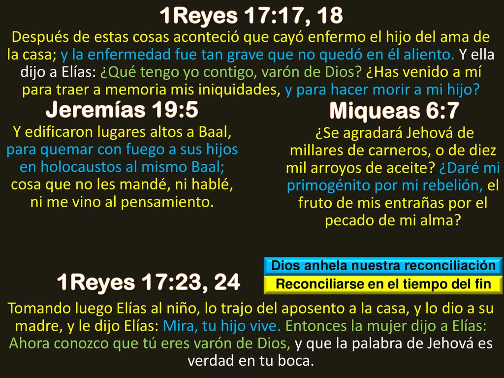 Dios anhela nuestra reconciliación Reconciliarse en el tiempo del fin