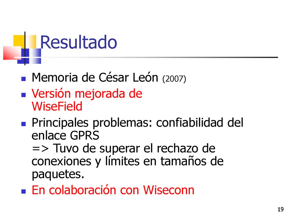 Resultado Memoria de César León (2007) Versión mejorada de WiseField