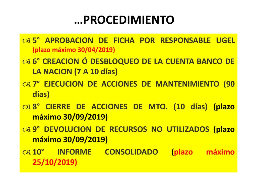 …PROCEDIMIENTO 5° APROBACION DE FICHA POR RESPONSABLE UGEL (plazo máximo 30/04/2019)