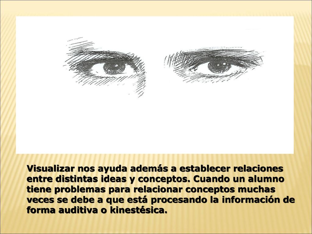 Visualizar nos ayuda además a establecer relaciones entre distintas ideas y conceptos.