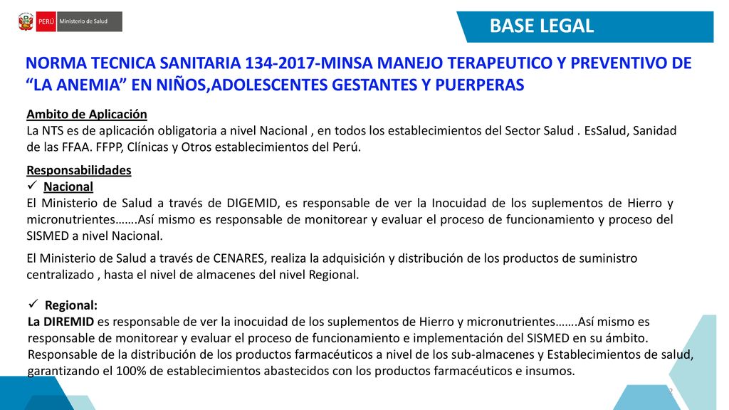 BASE LEGAL NORMA TECNICA SANITARIA MINSA MANEJO TERAPEUTICO Y PREVENTIVO DE LA ANEMIA EN NIÑOS,ADOLESCENTES GESTANTES Y PUERPERAS.