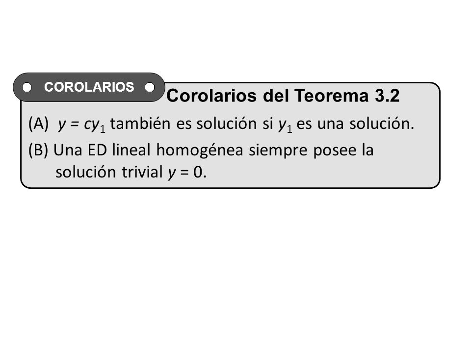 (A) y = cy1 también es solución si y1 es una solución.