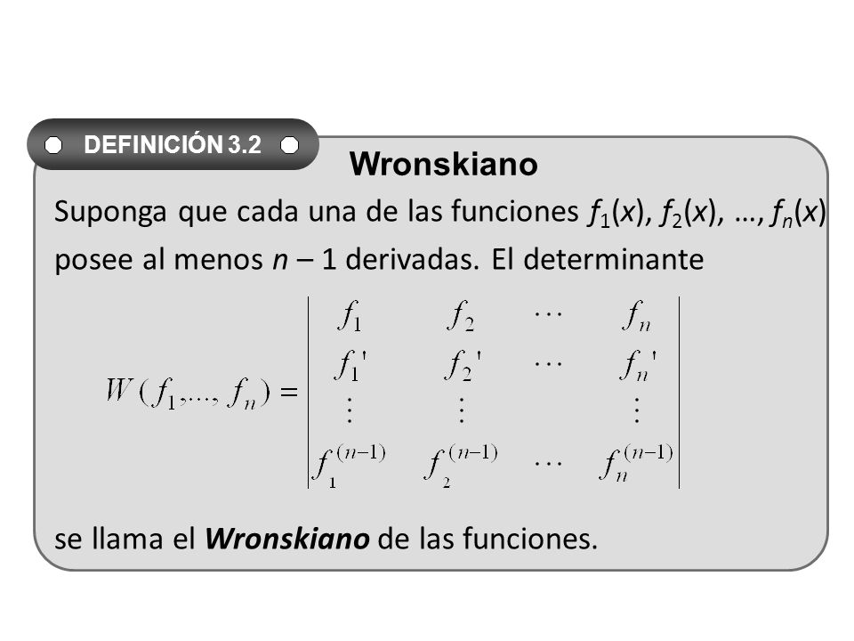 Suponga que cada una de las funciones f1(x), f2(x), …, fn(x)