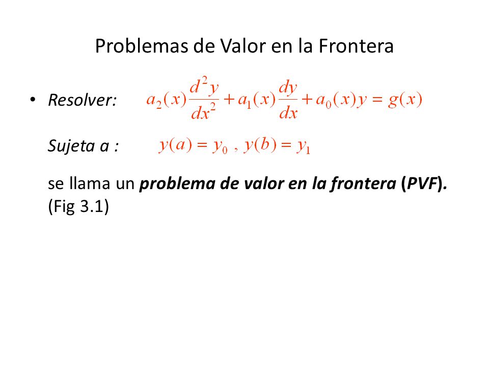 Problemas de Valor en la Frontera