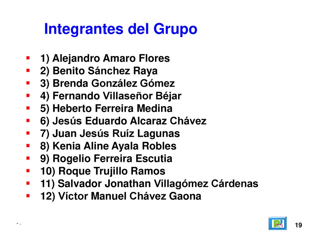 Integrantes del Grupo 1) Alejandro Amaro Flores 2) Benito Sánchez Raya
