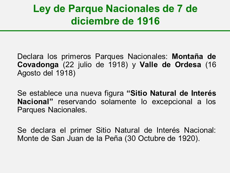 Ley de Parque Nacionales de 7 de diciembre de 1916