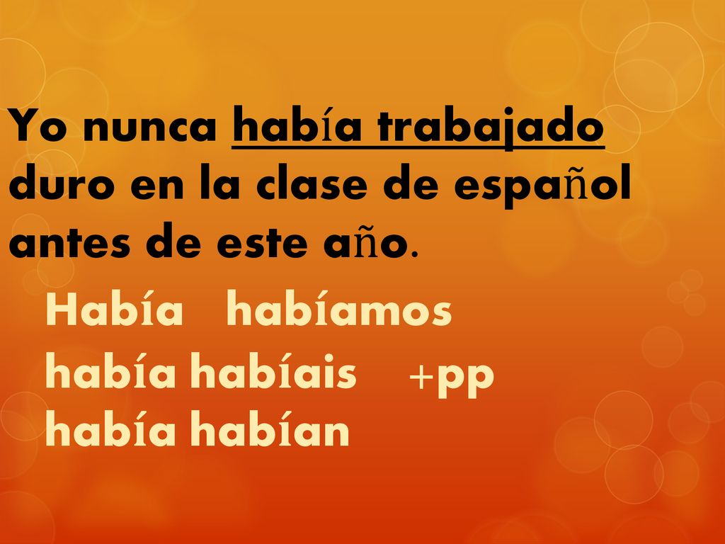Yo nunca había trabajado duro en la clase de español antes de este año