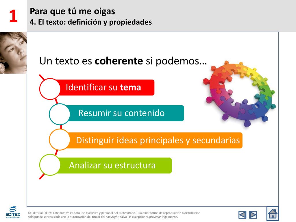 Para que tú me oigas 4. El texto: definición y propiedades