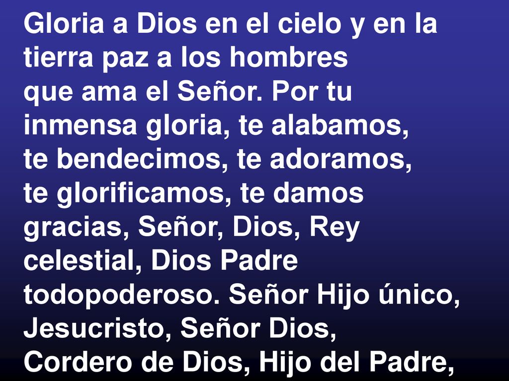 Gloria a Dios en el cielo y en la