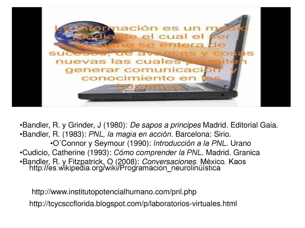 Bandler, R. y Grinder, J (1980): De sapos a principes Madrid