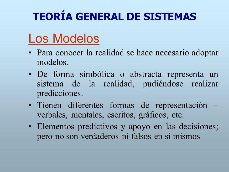 TEORÍA GENERAL DE SISTEMAS