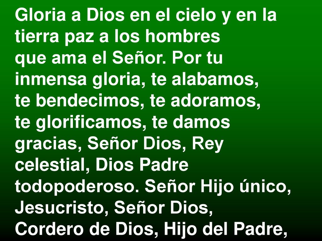 Gloria a Dios en el cielo y en la