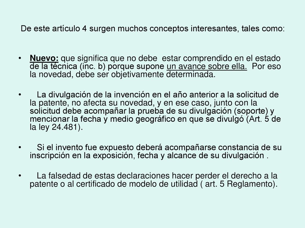 De este artículo 4 surgen muchos conceptos interesantes, tales como: