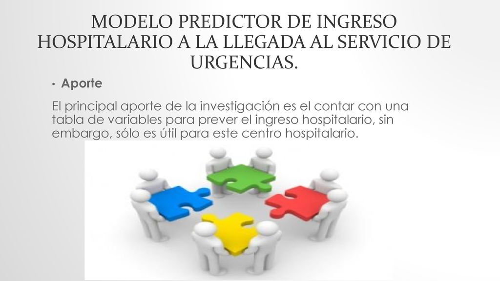 Modelo predictor de ingreso hospitalario a la llegada al servicio de urgencias.