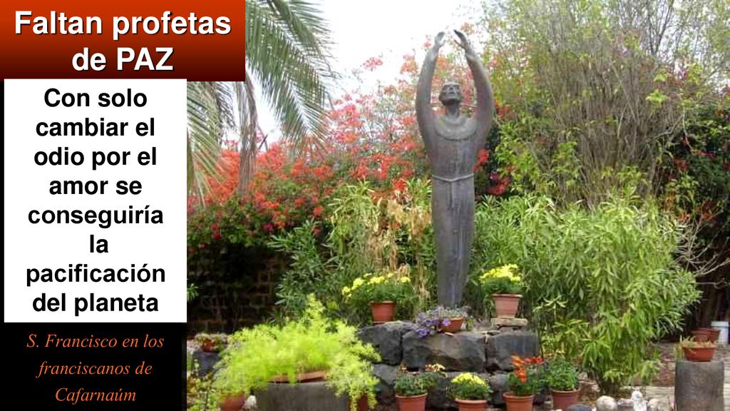 Faltan profetas de PAZ. Con solo cambiar el odio por el amor se conseguiría. la pacificación del planeta.
