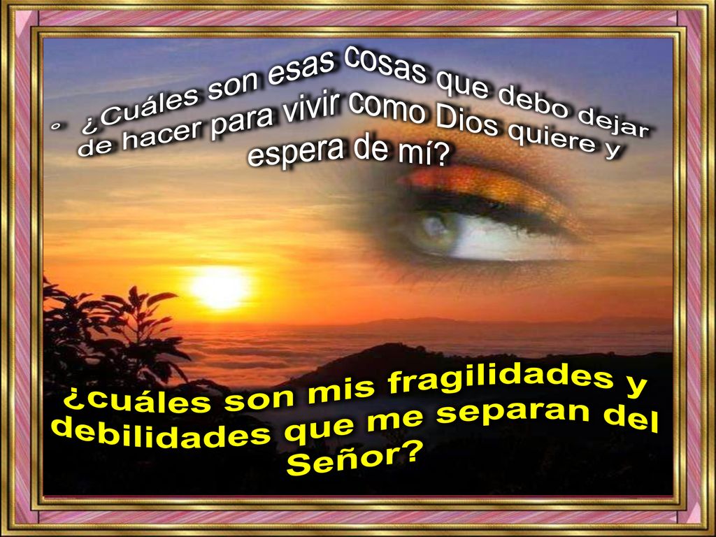 ¿cuáles son mis fragilidades y debilidades que me separan del Señor