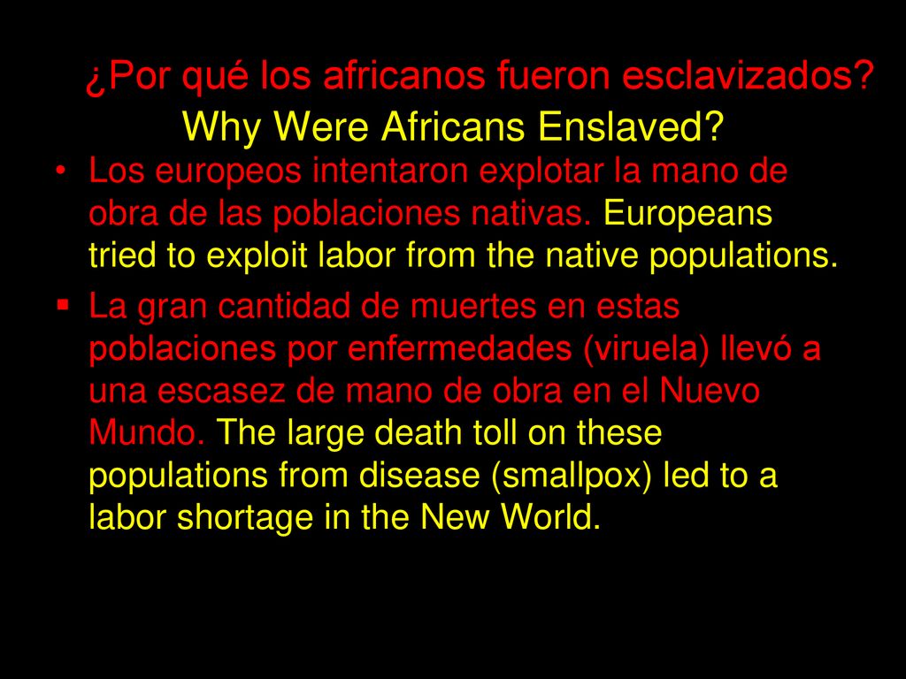 W¿Por qué los africanos fueron esclavizados Why Were Africans Enslaved