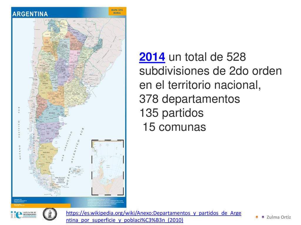2014 un total de 528 subdivisiones de 2do orden en el territorio nacional,