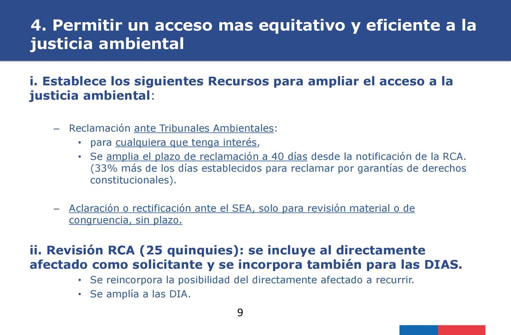 4. Permitir un acceso mas equitativo y eficiente a la justicia ambiental