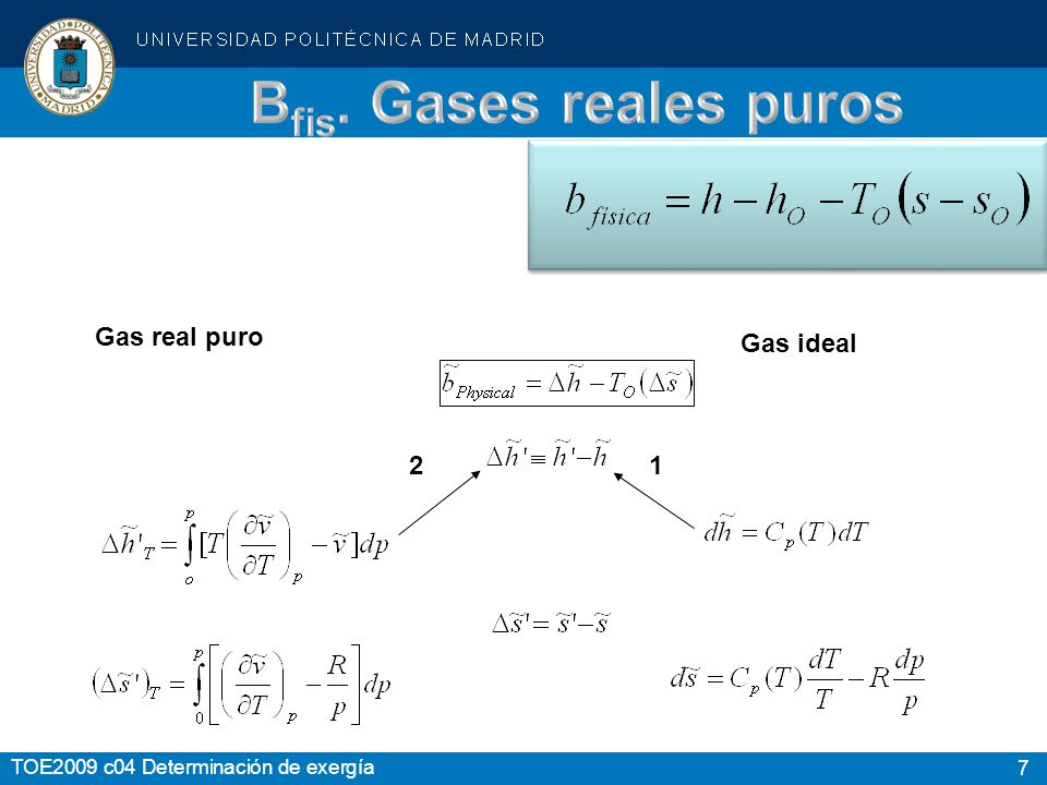 Bfis. Gases reales puros