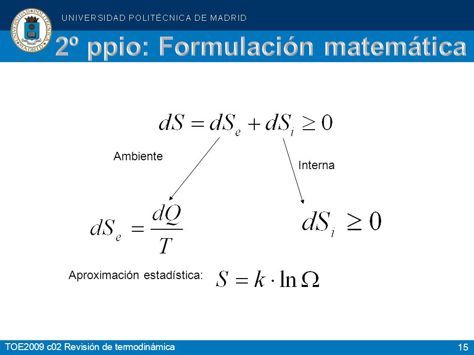 2º ppio: Formulación matemática