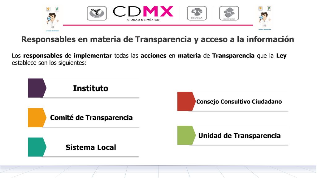 Responsables en materia de Transparencia y acceso a la información