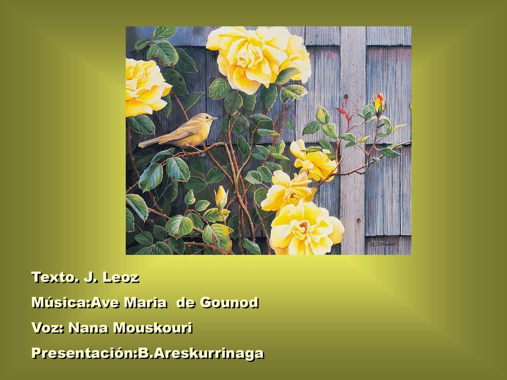 Texto. J. Leoz Música:Ave Maria de Gounod Voz: Nana Mouskouri Presentación:B.Areskurrinaga