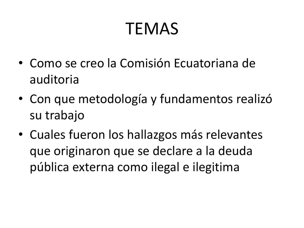 TEMAS Como se creo la Comisión Ecuatoriana de auditoria