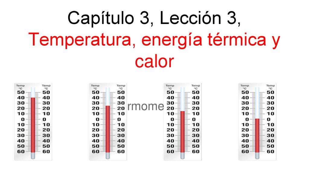Capítulo 3, Lección 3, Temperatura, energía térmica y calor