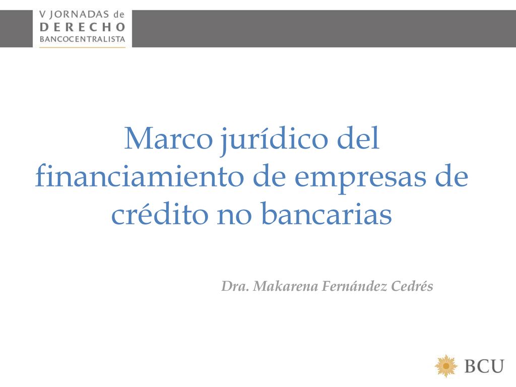 Marco jurídico del financiamiento de empresas de crédito no bancarias