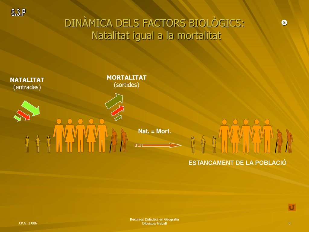 DINÀMICA DELS FACTORS BIOLÒGICS: Natalitat igual a la mortalitat