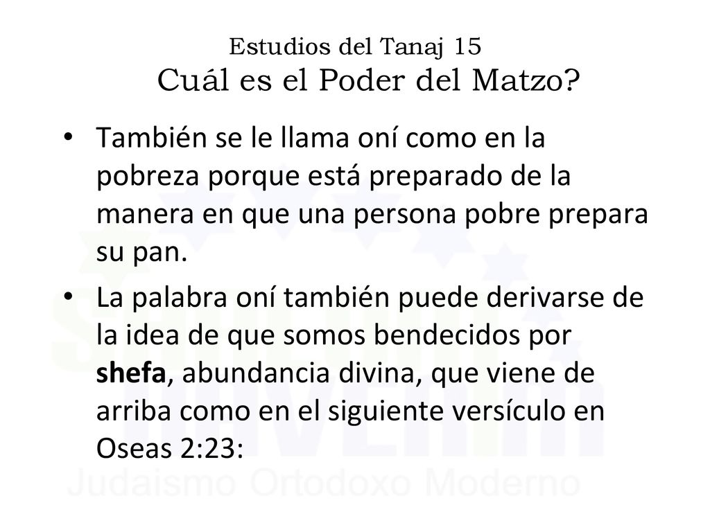 Estudios del Tanaj 15 Cuál es el Poder del Matzo