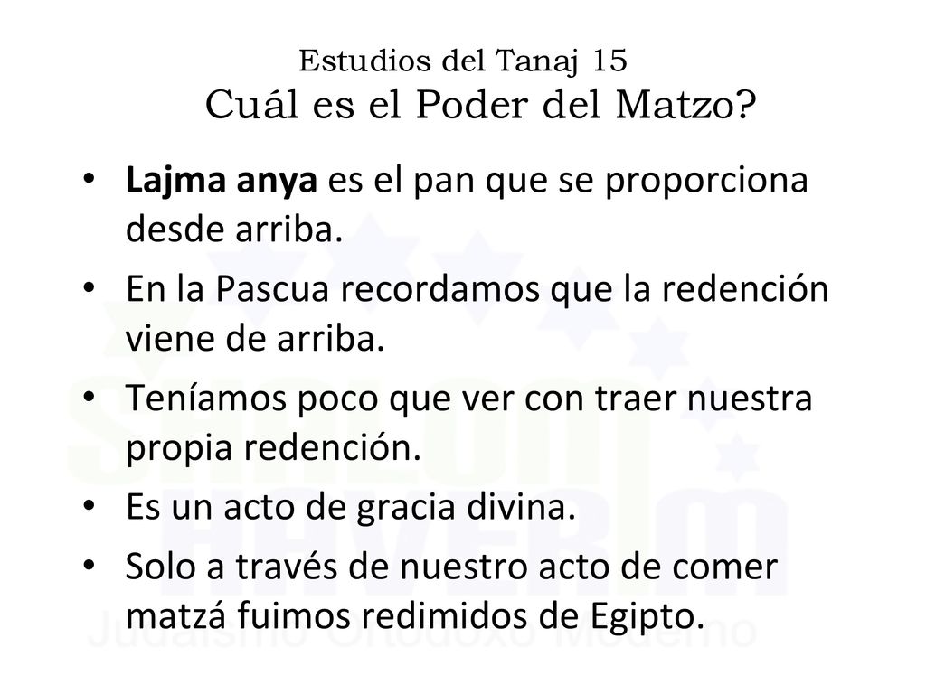 Estudios del Tanaj 15 Cuál es el Poder del Matzo