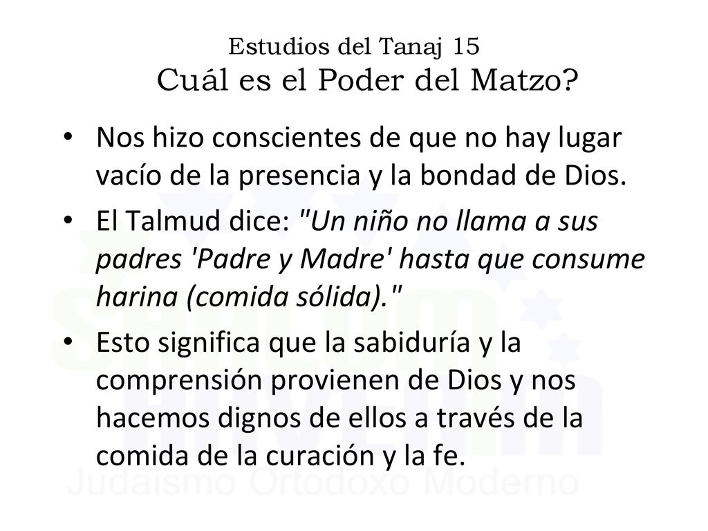 Estudios del Tanaj 15 Cuál es el Poder del Matzo
