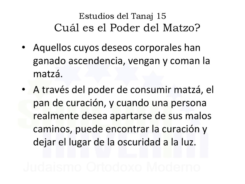 Estudios del Tanaj 15 Cuál es el Poder del Matzo